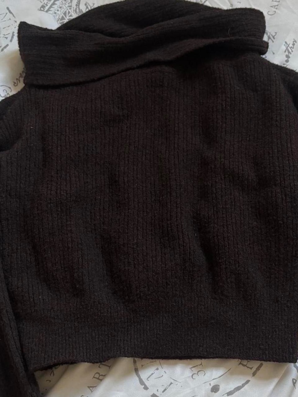 Garage Off-Shoulder Ribbed Sweater - S - Picture 2 of 2